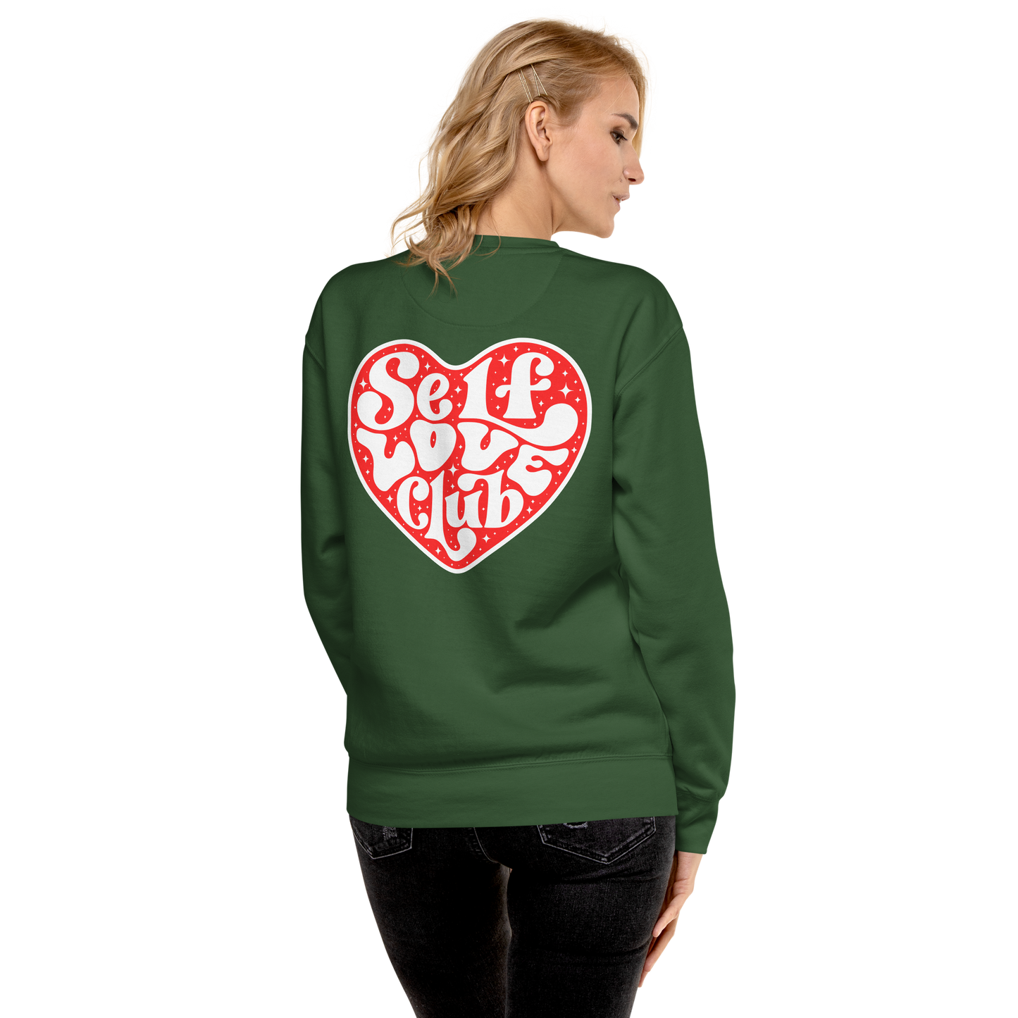 Essential Stylish Crewneck Premium Sweatshirt with "Self Love Club" motif