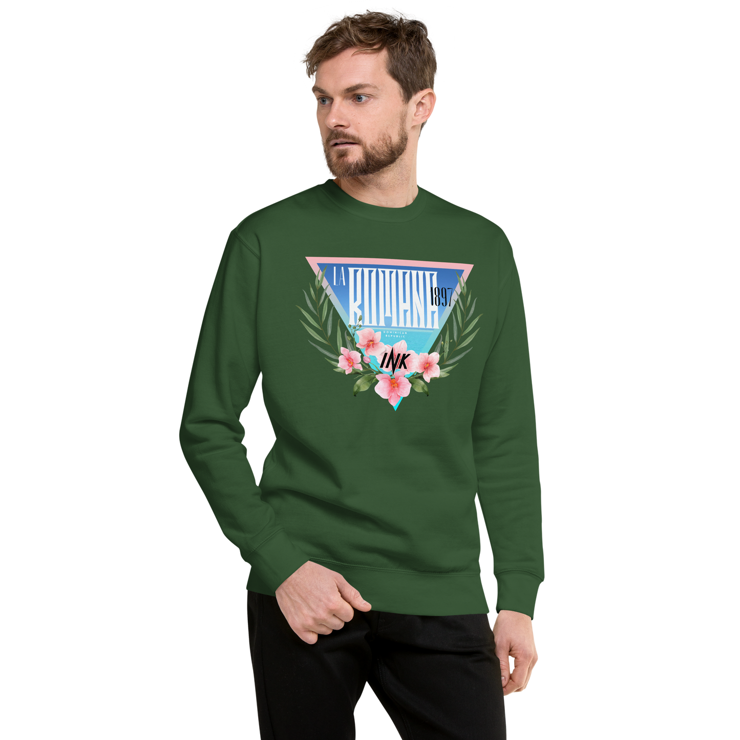 Essential Stylish Crewneck Premium Sweatshirt with “La Romana, 1897” motif