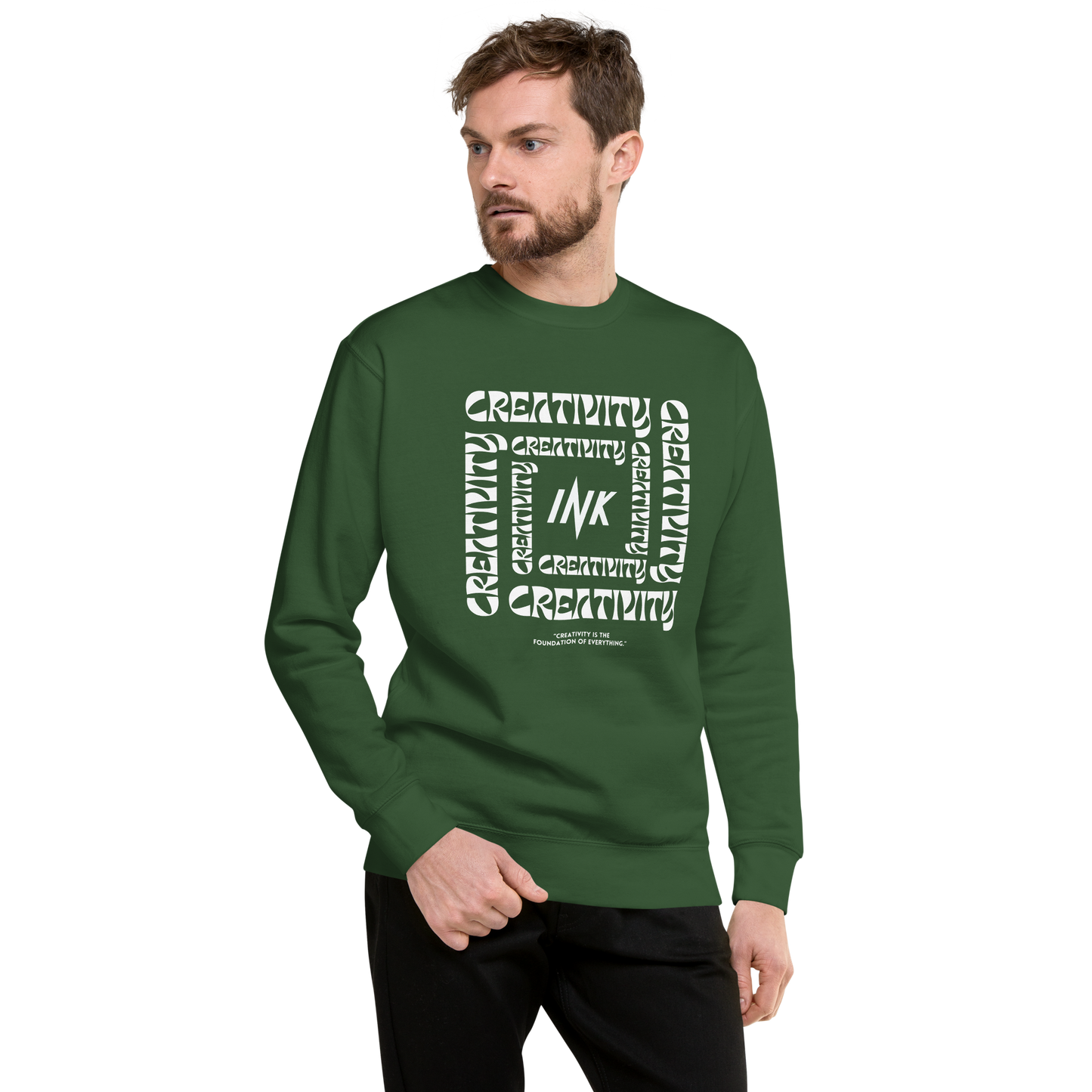 Essential Stylish Crewneck Premium Sweatshirt with "Cube of Creativity" print