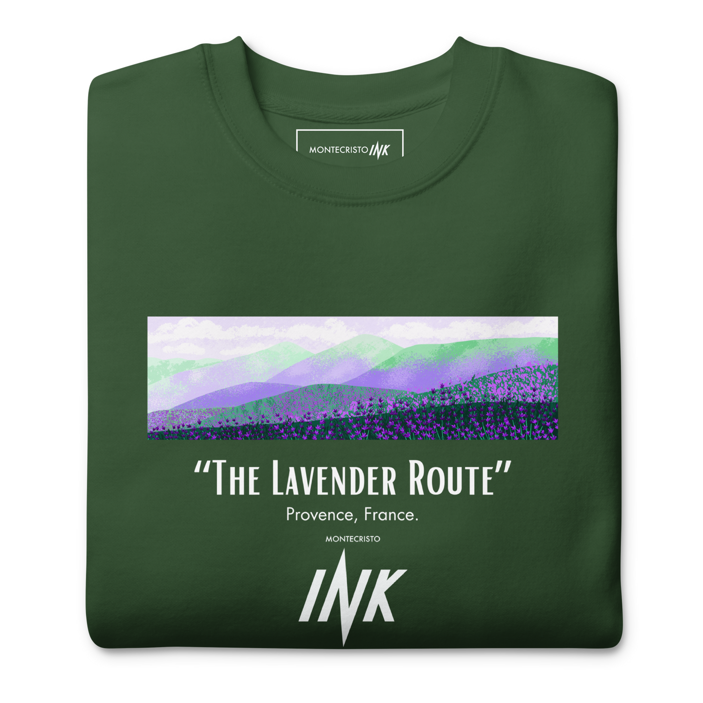 Essential Stylish Crewneck Premium Sweatshirt with “The Lavender Route” motif