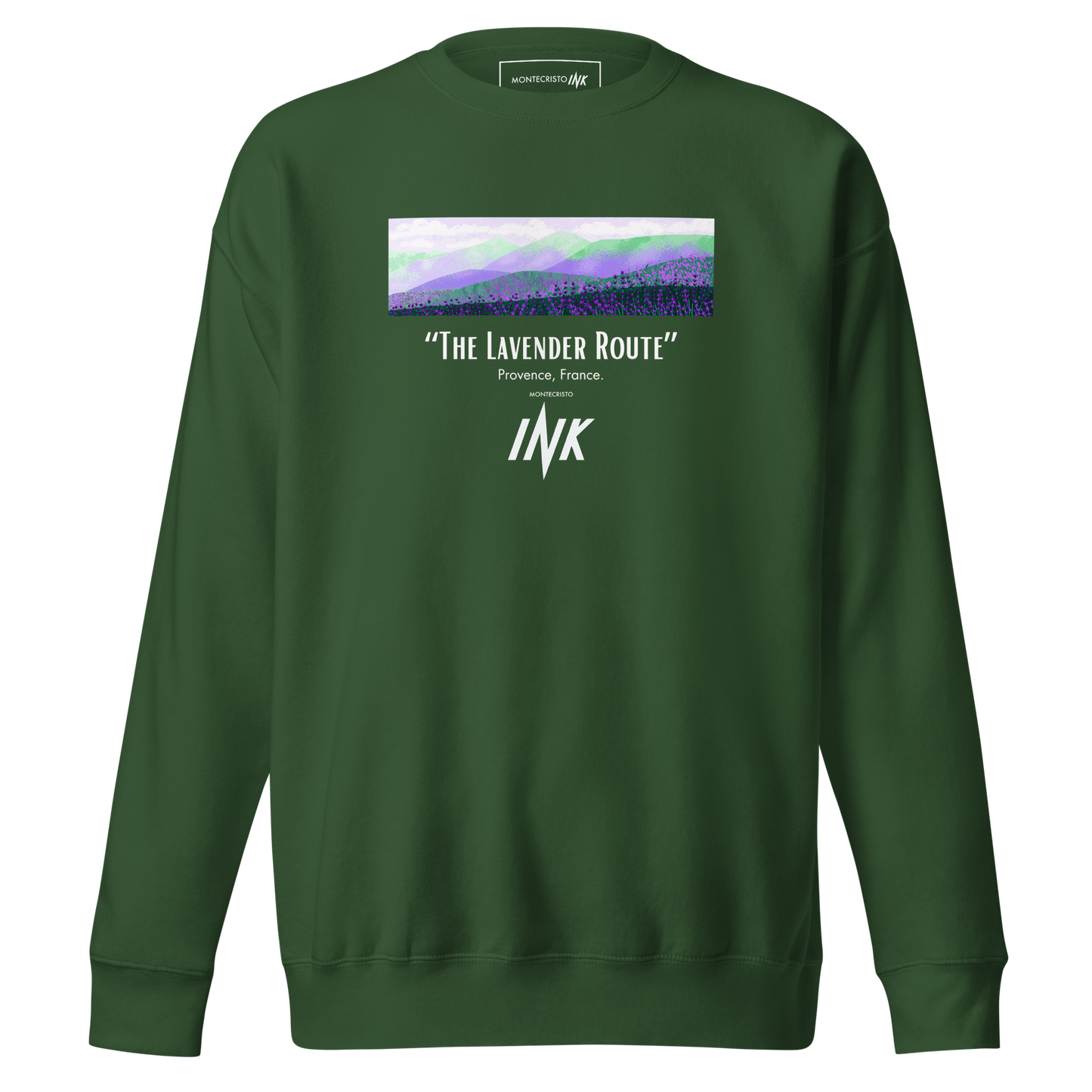 Essential Stylish Crewneck Premium Sweatshirt with “The Lavender Route” motif