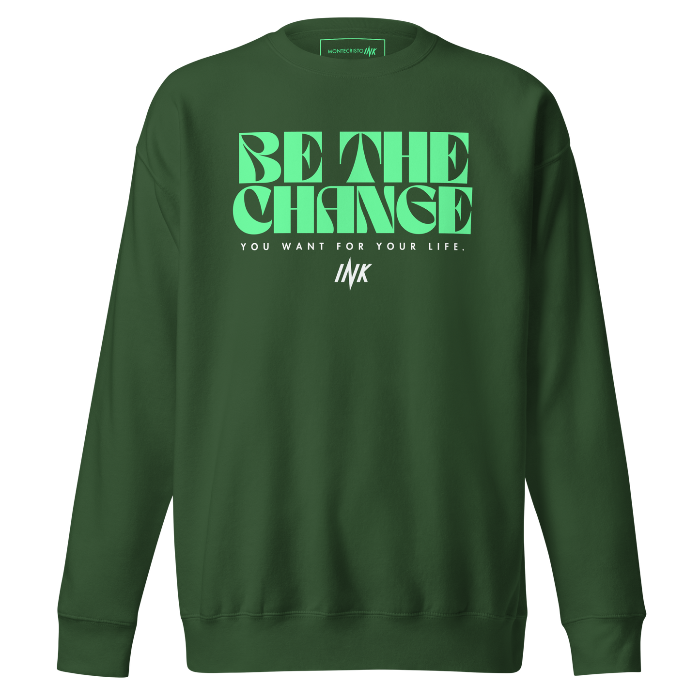 Essential Stylish Crewneck Premium Sweatshirt with "Be The Change" print