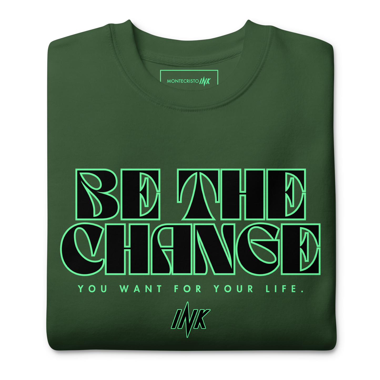 Essential Stylish Crewneck Premium Sweatshirt with "Be The Change" print