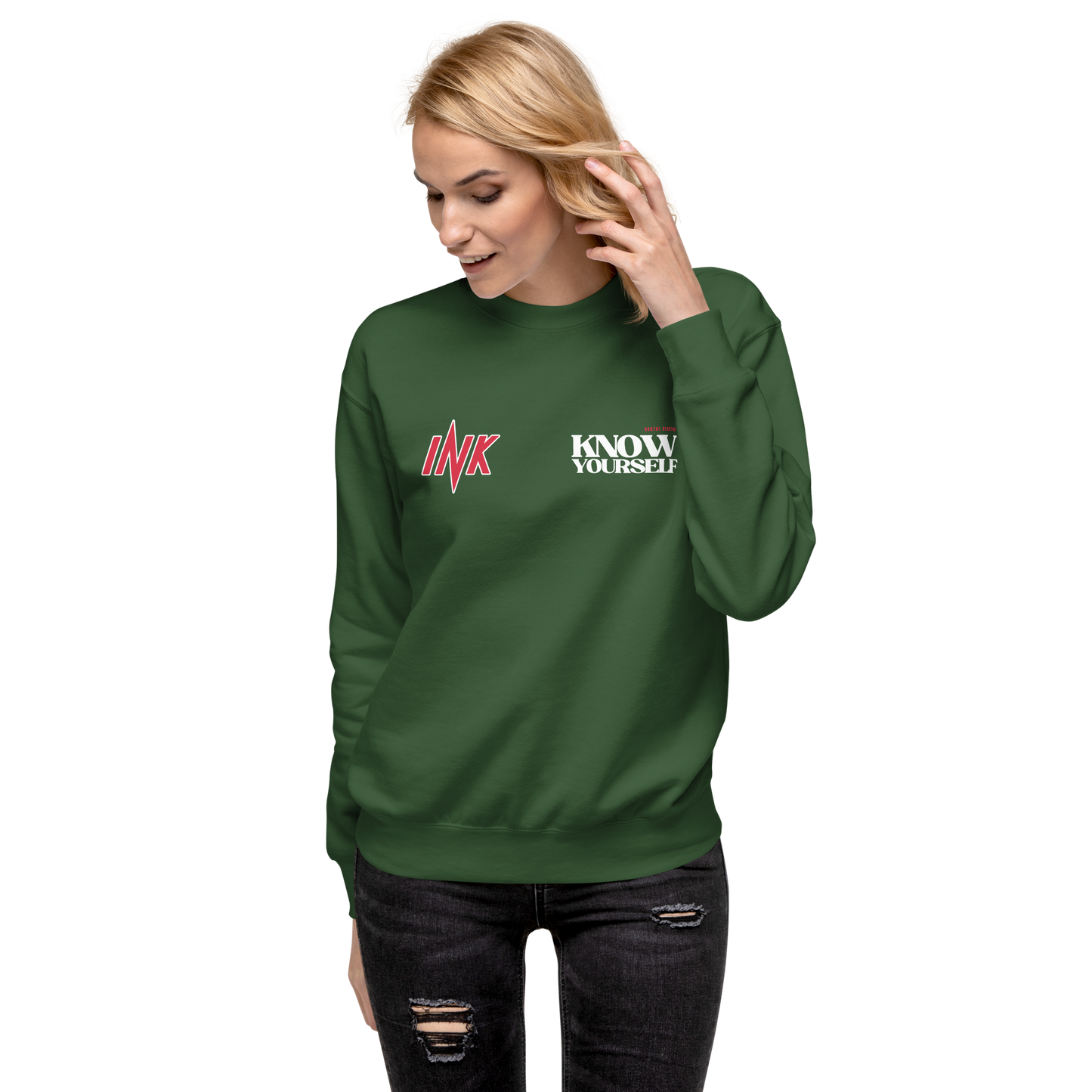 Essential Stylish Crewneck Premium Sweatshirt with "Know Yourself" design