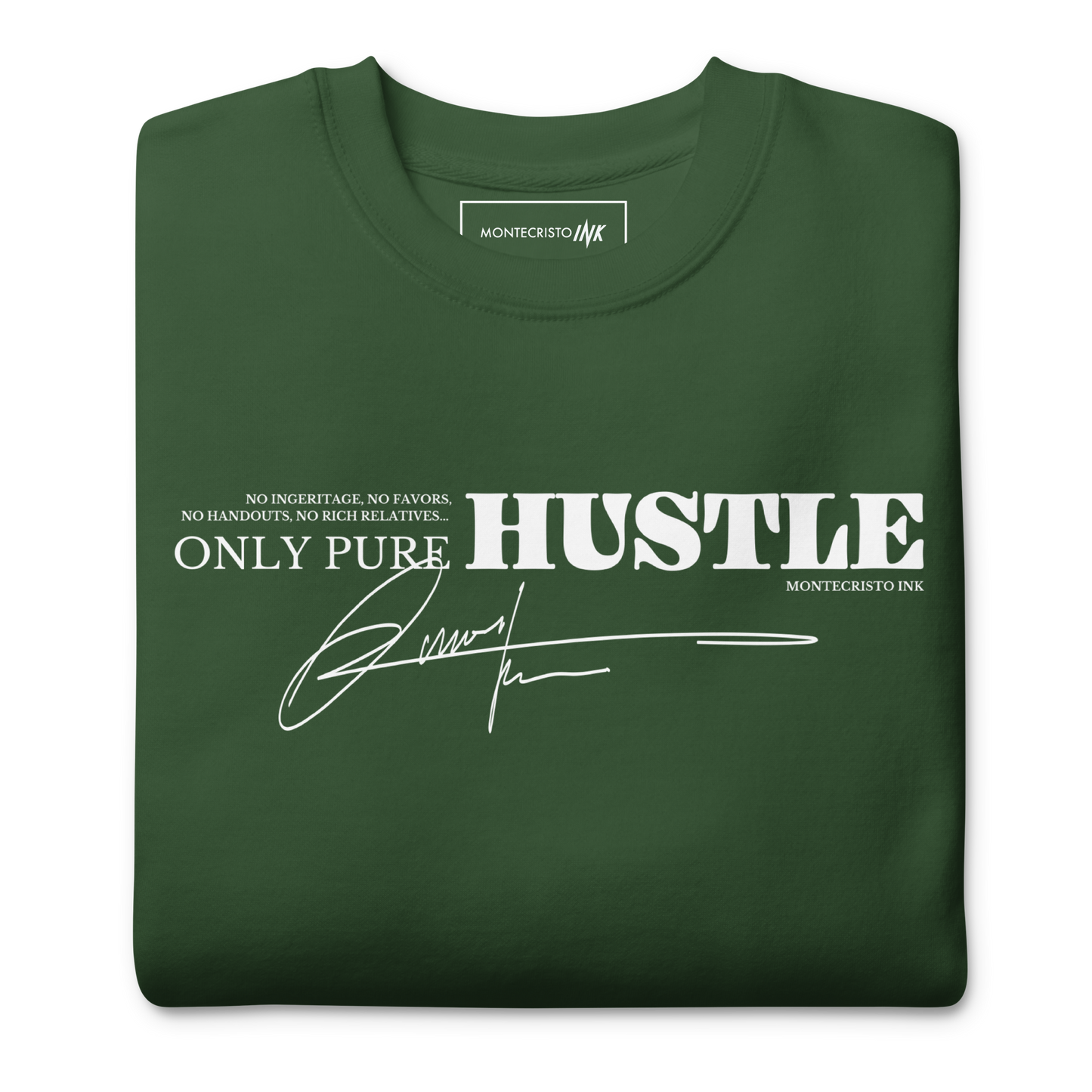 Essential Stylish Crewneck Premium Sweatshirt with "Only Pure Hustle" motif