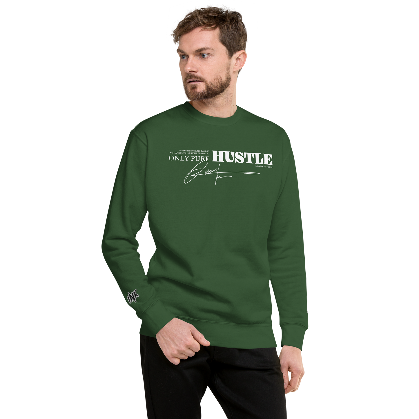 Essential Stylish Crewneck Premium Sweatshirt with "Only Pure Hustle" motif