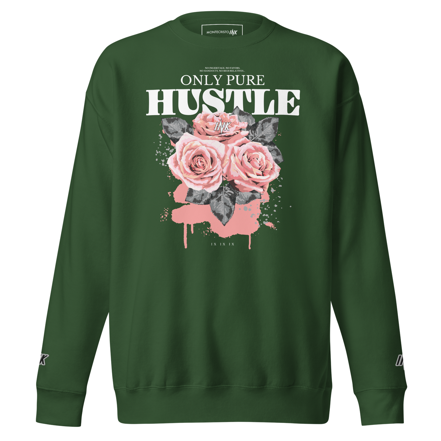 Essential Stylish Crewneck Premium Sweatshirt with "Only Pure Hustle" motif