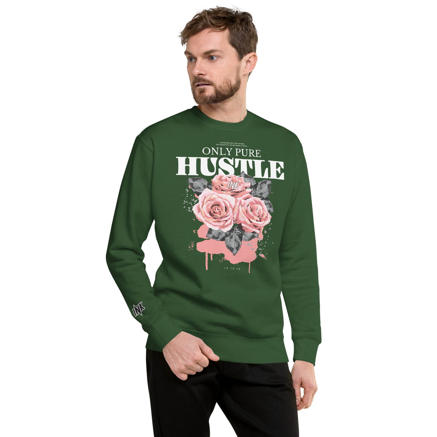 Essential Stylish Crewneck Premium Sweatshirt with "Only Pure Hustle" motif