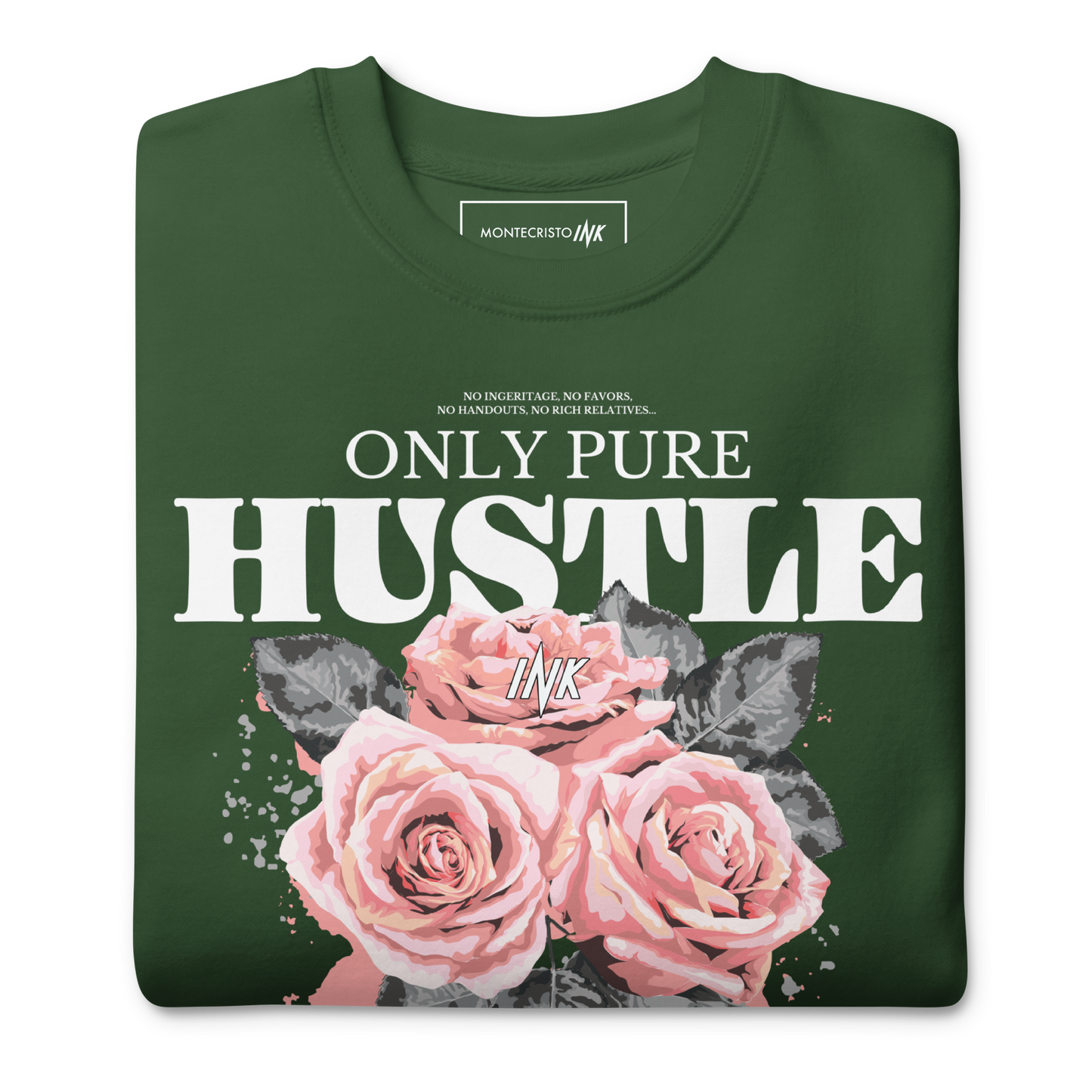 Essential Stylish Crewneck Premium Sweatshirt with "Only Pure Hustle" motif