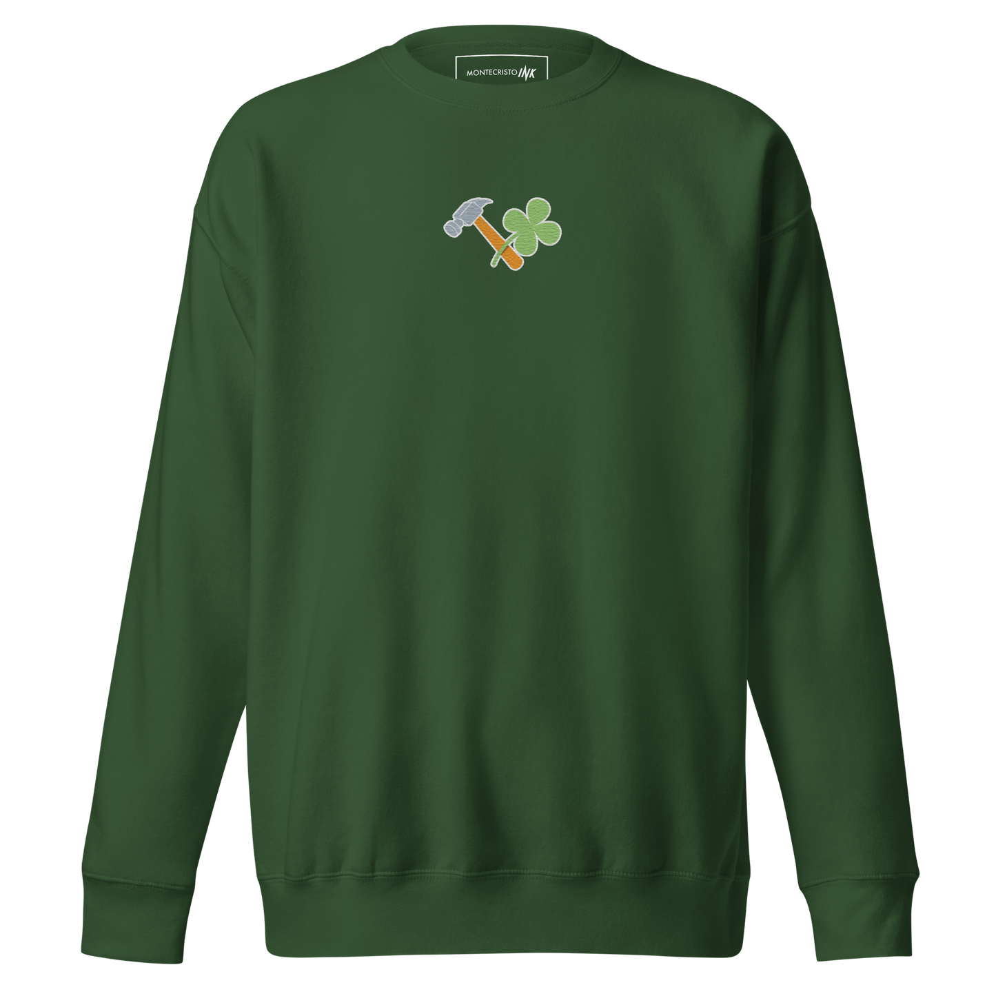 Essential Stylish Crewneck Premium Sweatshirt with embroidered "Lucky Worker" motif