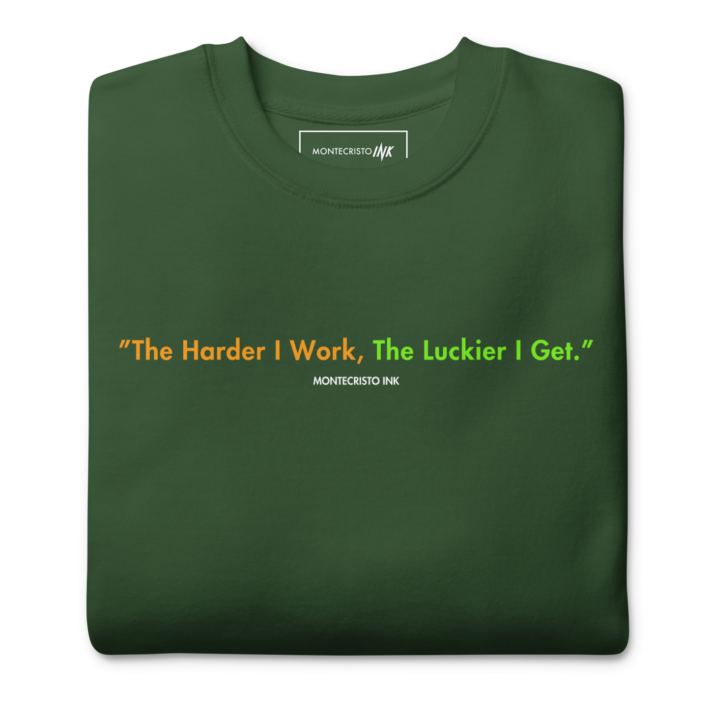 Essential Stylish Crewneck Premium Sweatshirt with "Lucky Worker" motif