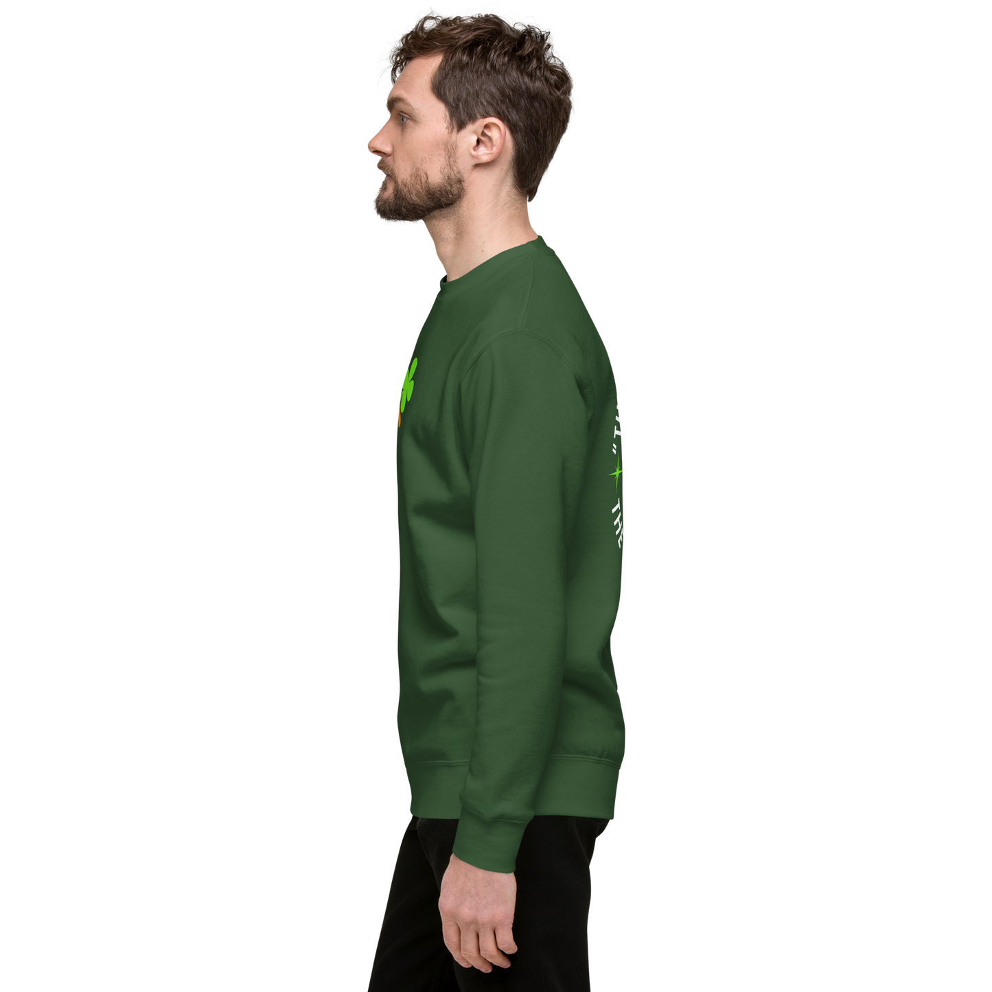 Essential Stylish Crewneck Premium Sweatshirt with "Lucky Worker" motif