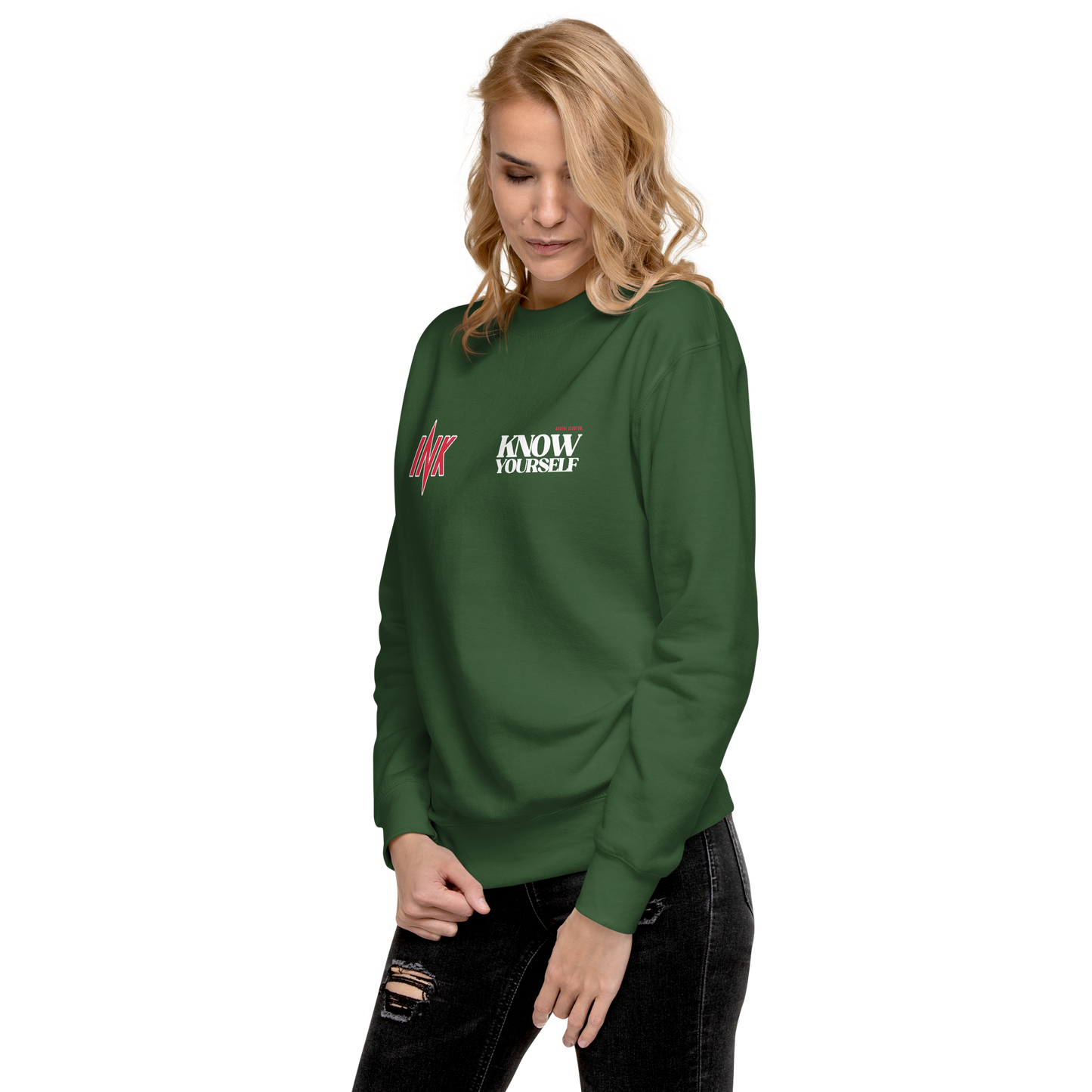 Essential Stylish Crewneck Premium Sweatshirt with "Know Yourself" design