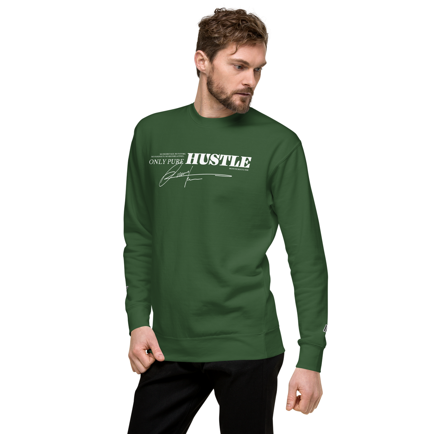 Essential Stylish Crewneck Premium Sweatshirt with "Only Pure Hustle" motif