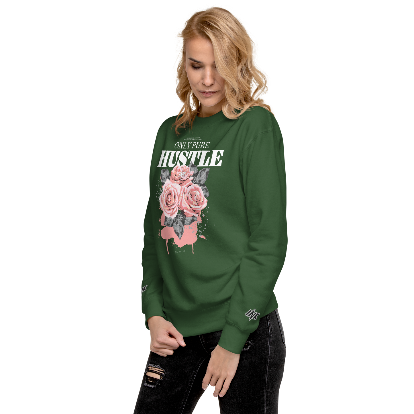 Essential Stylish Crewneck Premium Sweatshirt with "Only Pure Hustle" motif