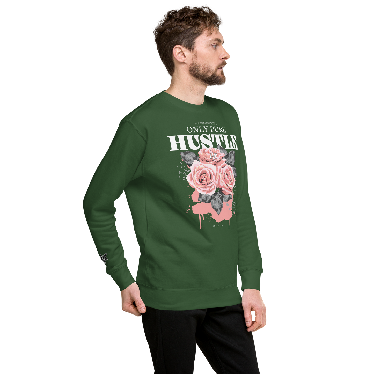 Essential Stylish Crewneck Premium Sweatshirt with "Only Pure Hustle" motif