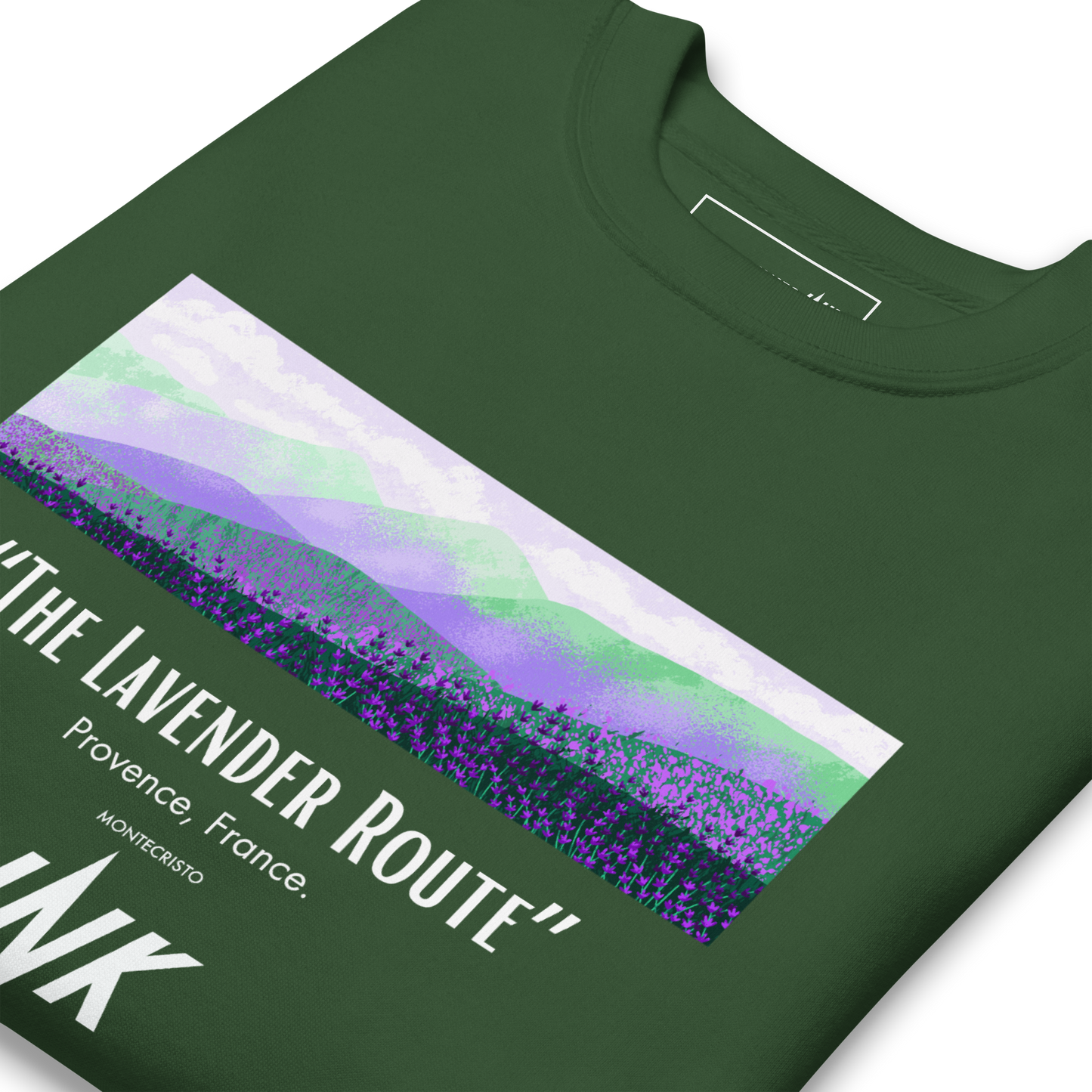 Essential Stylish Crewneck Premium Sweatshirt with “The Lavender Route” motif