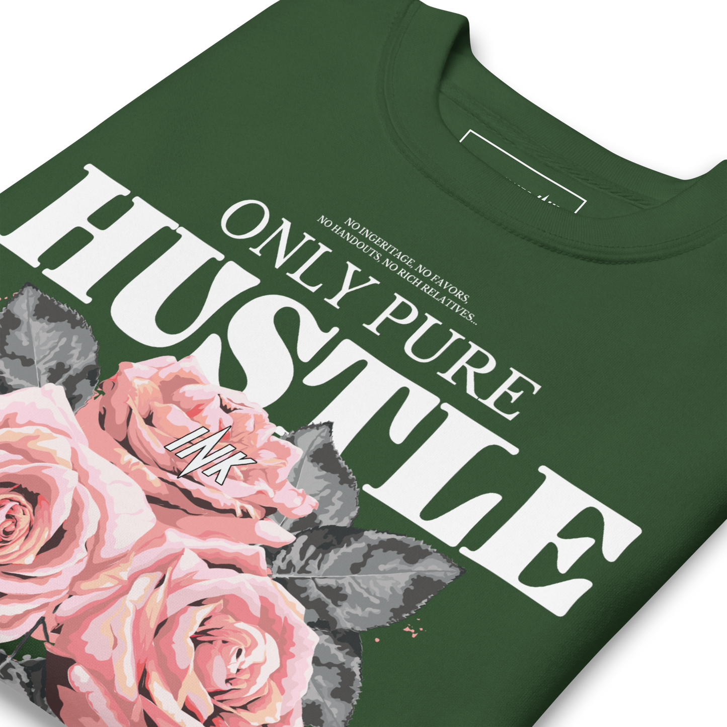 Essential Stylish Crewneck Premium Sweatshirt with "Only Pure Hustle" motif