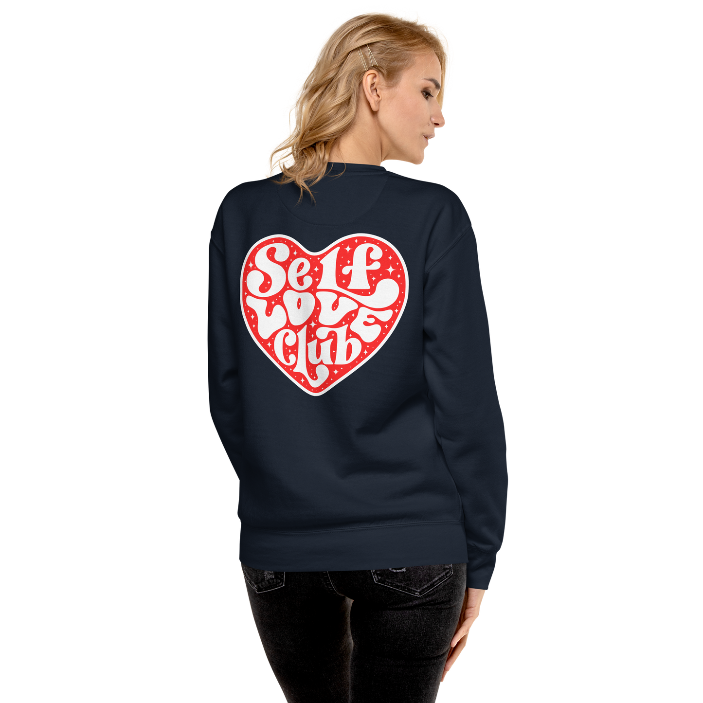 Essential Stylish Crewneck Premium Sweatshirt with "Self Love Club" motif