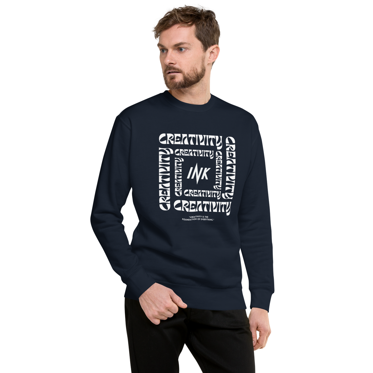 Essential Stylish Crewneck Premium Sweatshirt with "Cube of Creativity" print