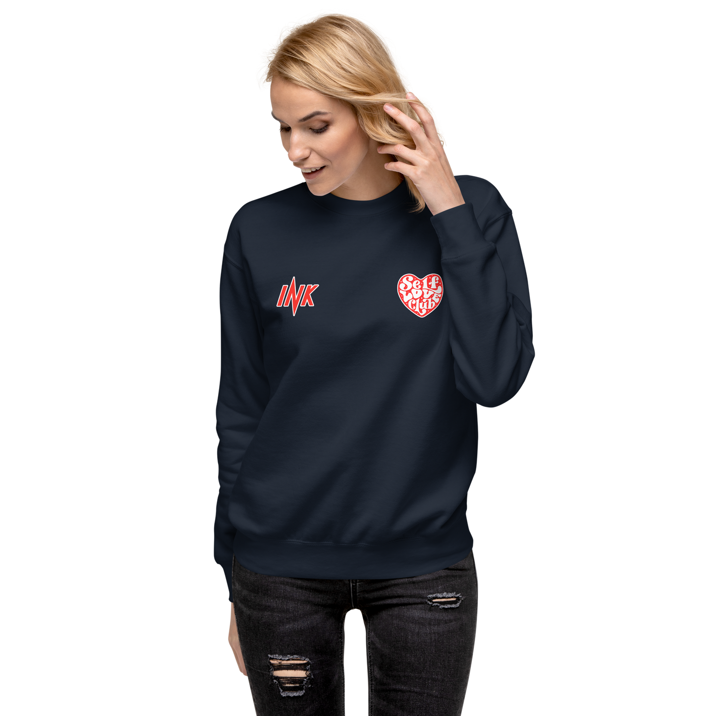 Essential Stylish Crewneck Premium Sweatshirt with "Self Love Club" motif