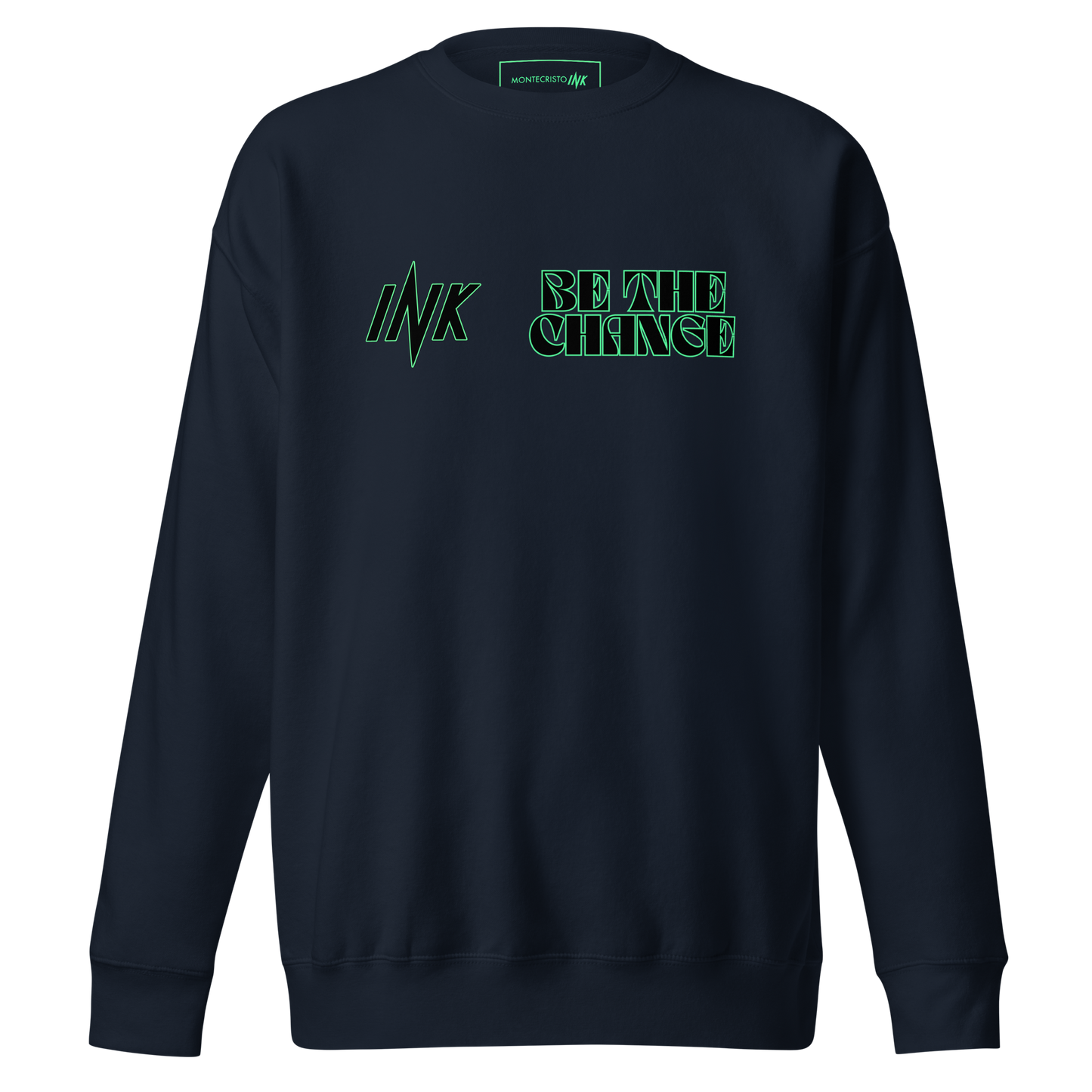 Essential Stylish Crewneck Premium Sweatshirt with "Be The Change" print