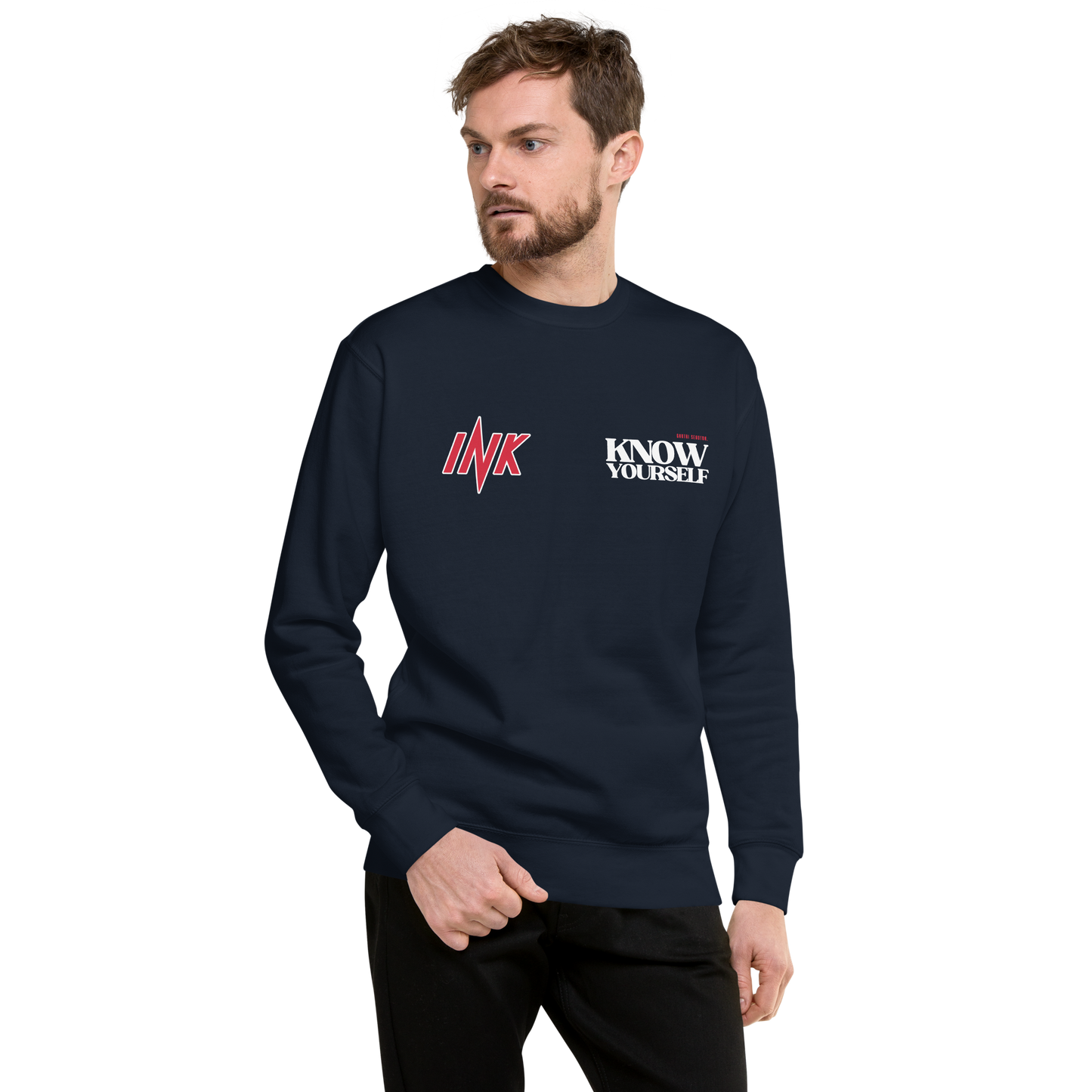 Essential Stylish Crewneck Premium Sweatshirt with "Know Yourself" design