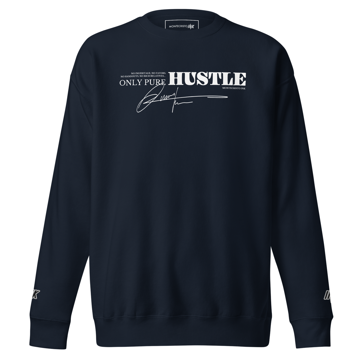 Essential Stylish Crewneck Premium Sweatshirt with "Only Pure Hustle" motif