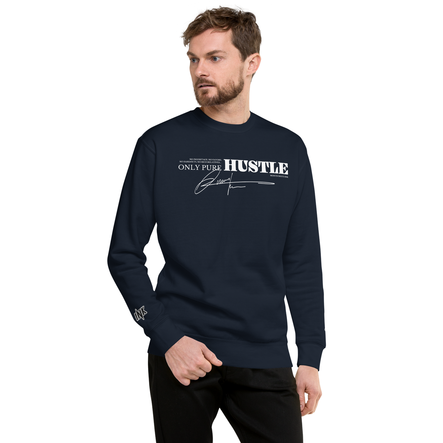 Essential Stylish Crewneck Premium Sweatshirt with "Only Pure Hustle" motif