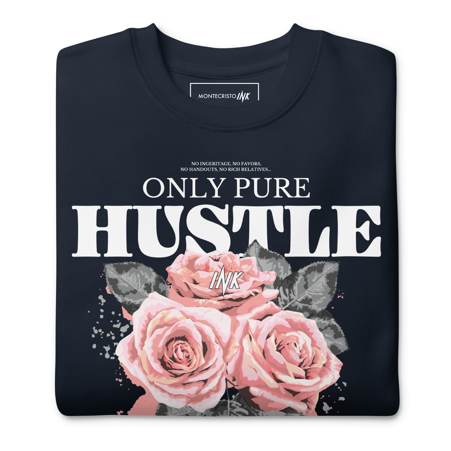 Essential Stylish Crewneck Premium Sweatshirt with "Only Pure Hustle" motif