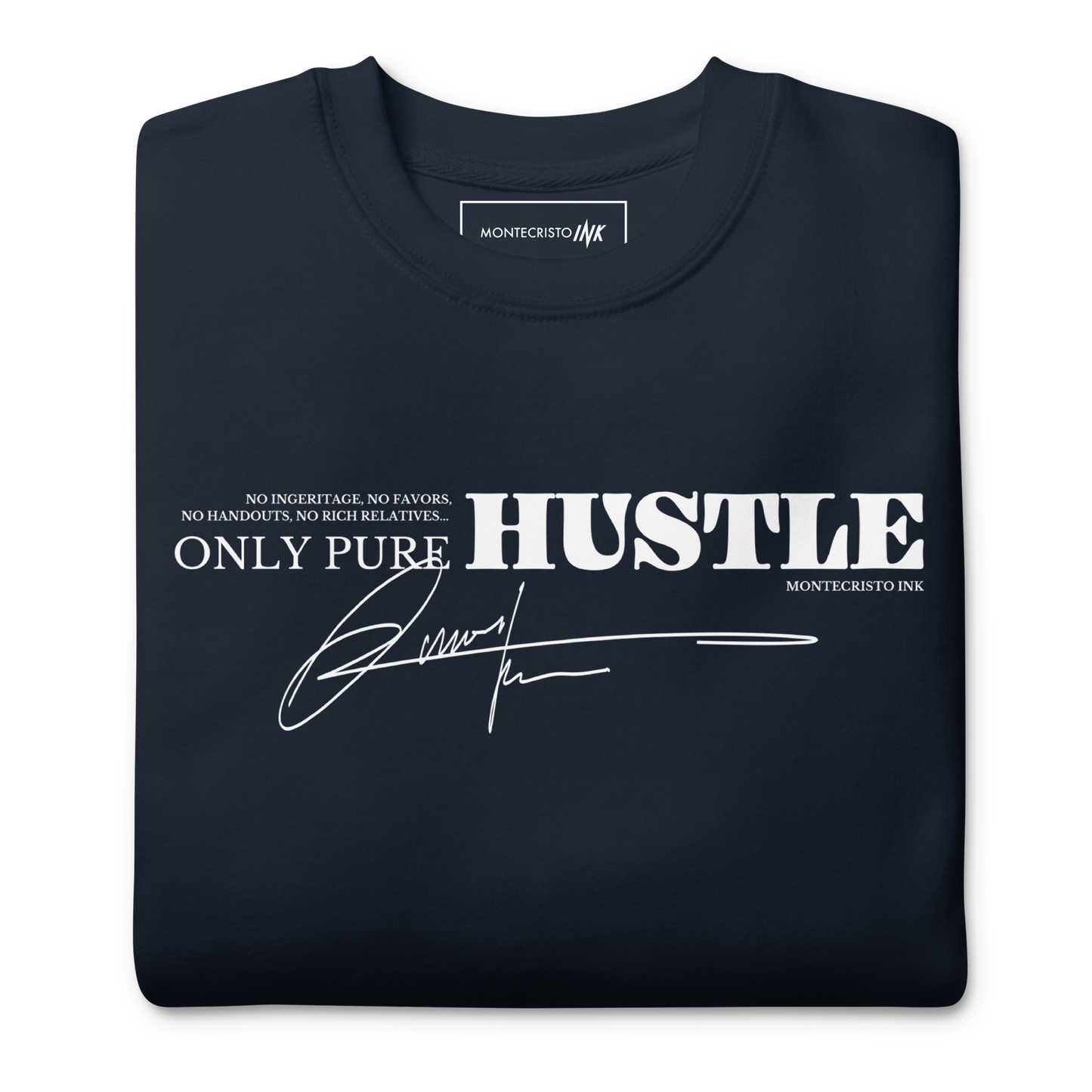 Essential Stylish Crewneck Premium Sweatshirt with "Only Pure Hustle" motif