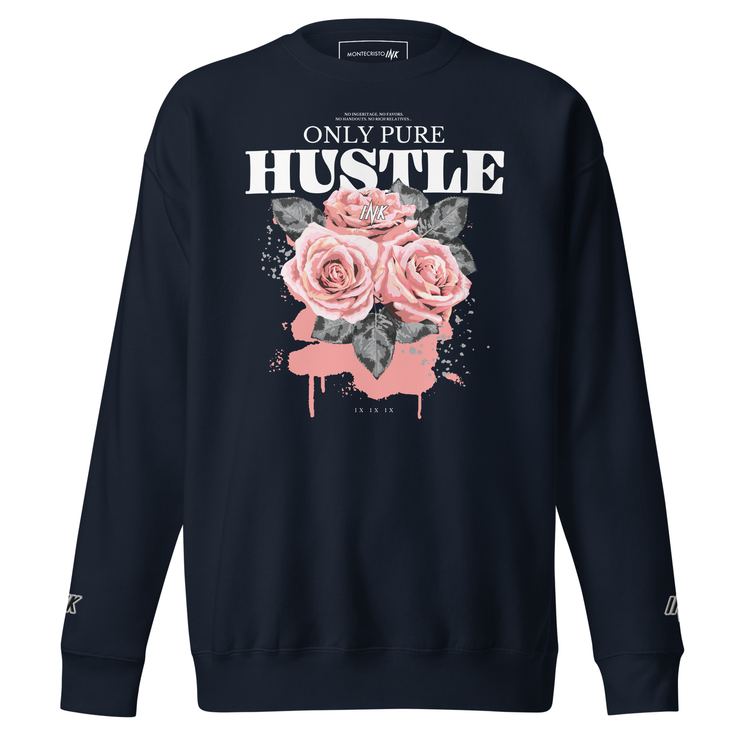 Essential Stylish Crewneck Premium Sweatshirt with "Only Pure Hustle" motif