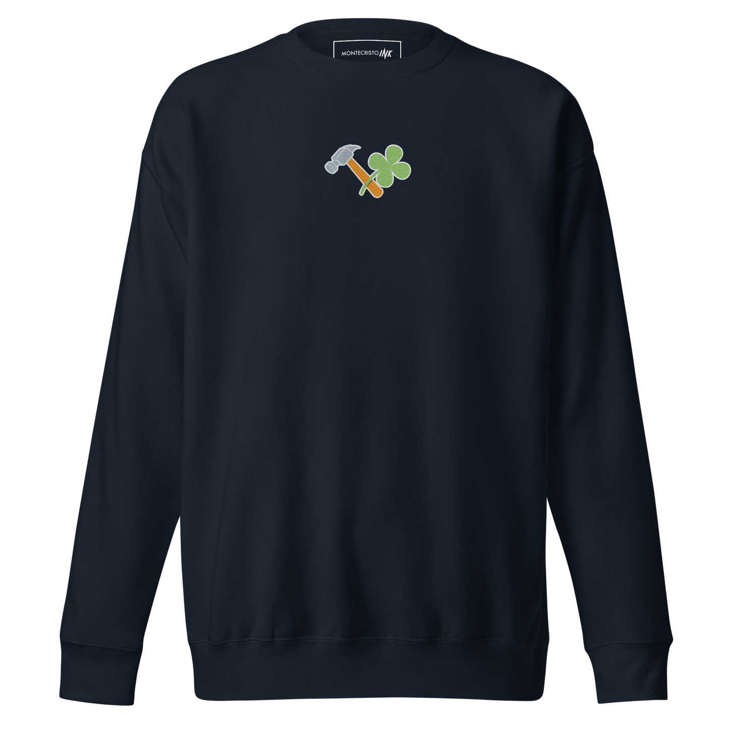 Essential Stylish Crewneck Premium Sweatshirt with embroidered "Lucky Worker" motif