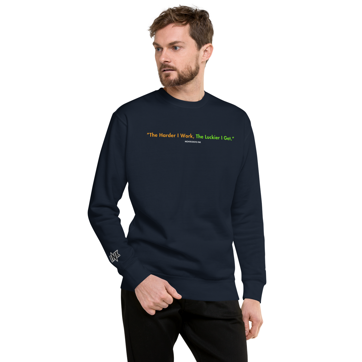 Essential Stylish Crewneck Premium Sweatshirt with "Lucky Worker" motif