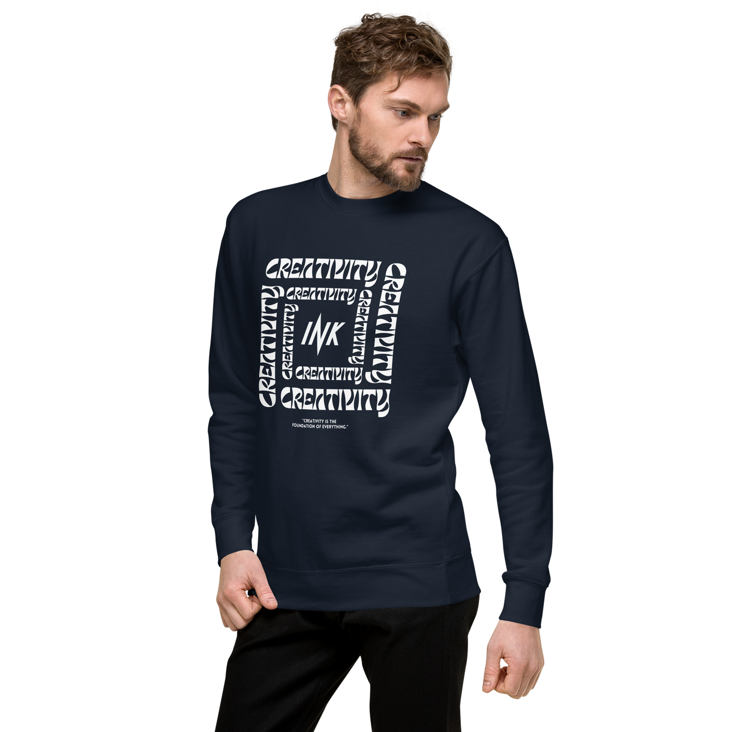 Essential Stylish Crewneck Premium Sweatshirt with "Cube of Creativity" print