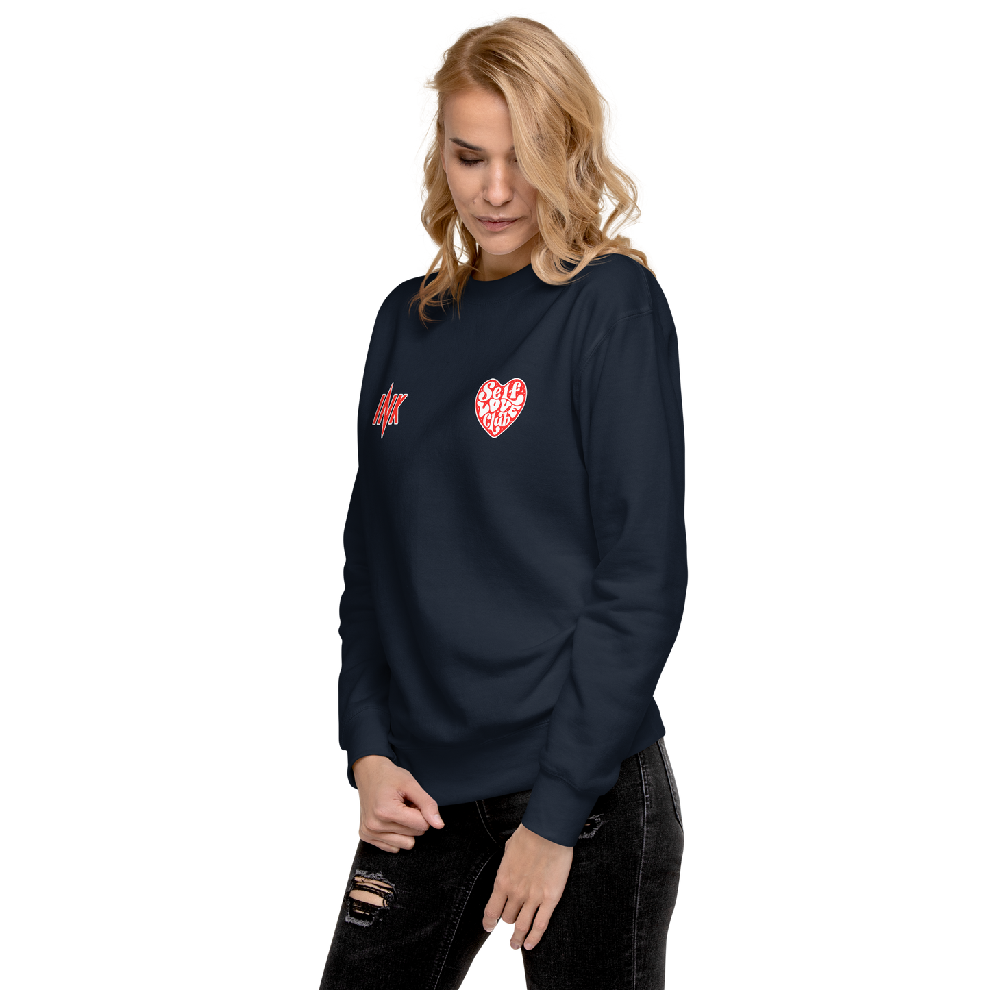 Essential Stylish Crewneck Premium Sweatshirt with "Self Love Club" motif