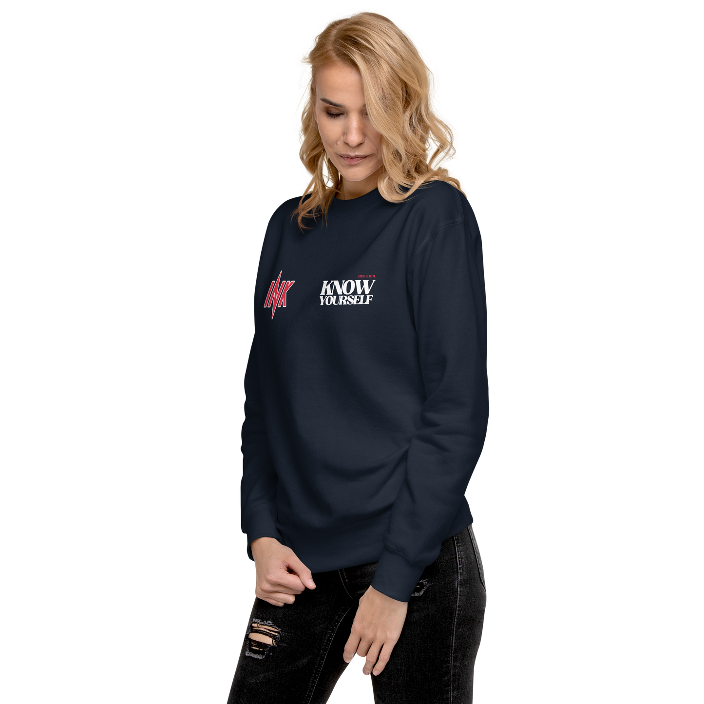 Essential Stylish Crewneck Premium Sweatshirt with "Know Yourself" design