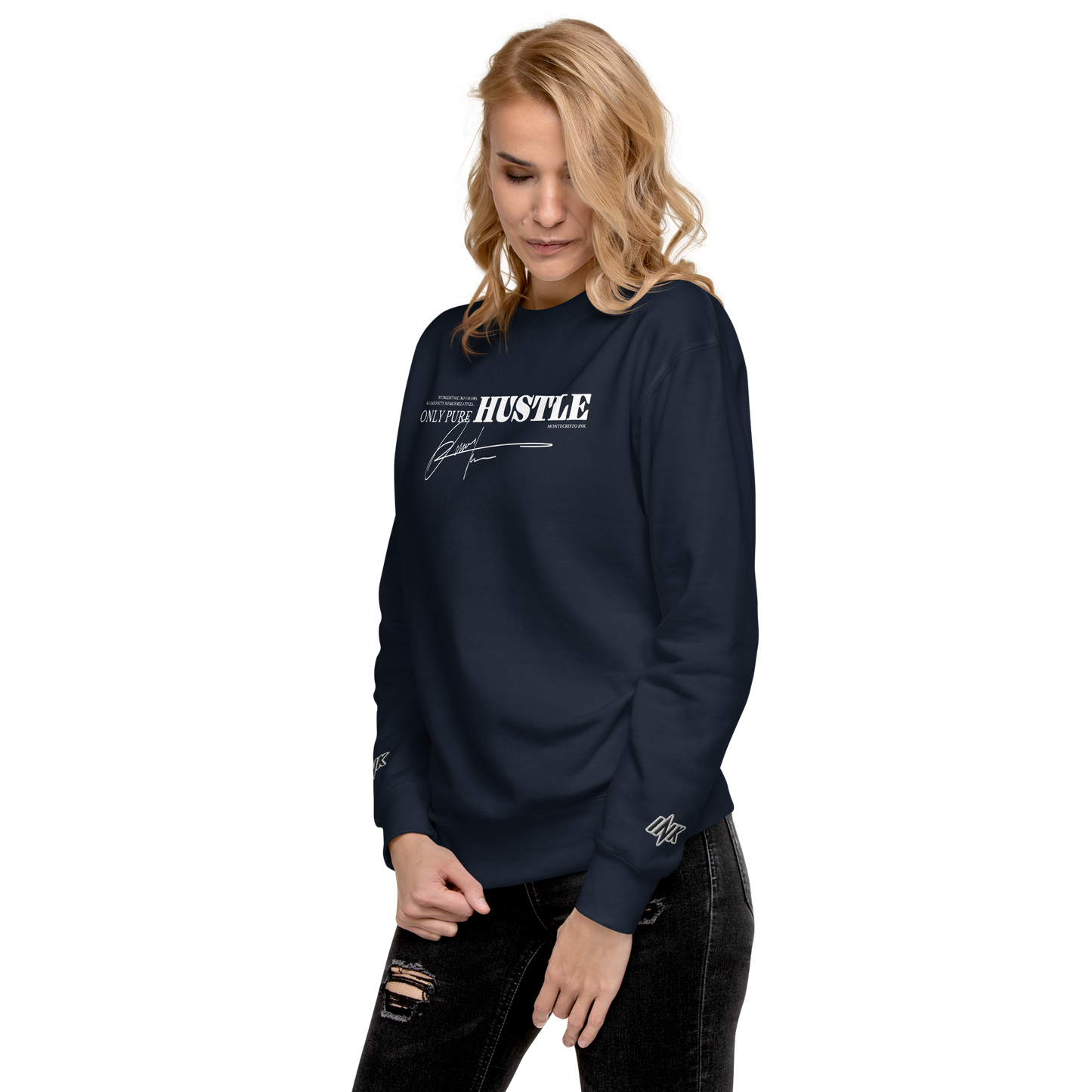 Essential Stylish Crewneck Premium Sweatshirt with "Only Pure Hustle" motif