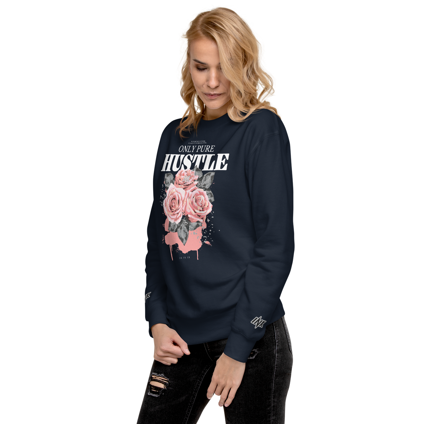 Essential Stylish Crewneck Premium Sweatshirt with "Only Pure Hustle" motif