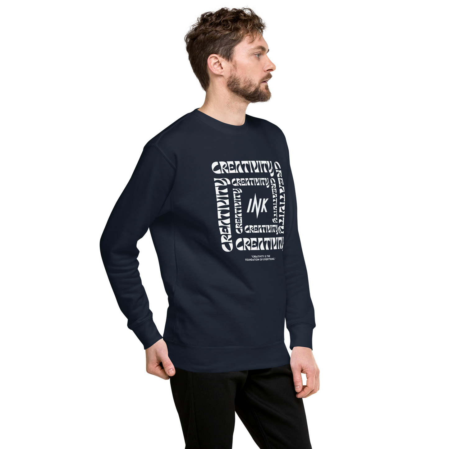 Essential Stylish Crewneck Premium Sweatshirt with "Cube of Creativity" print