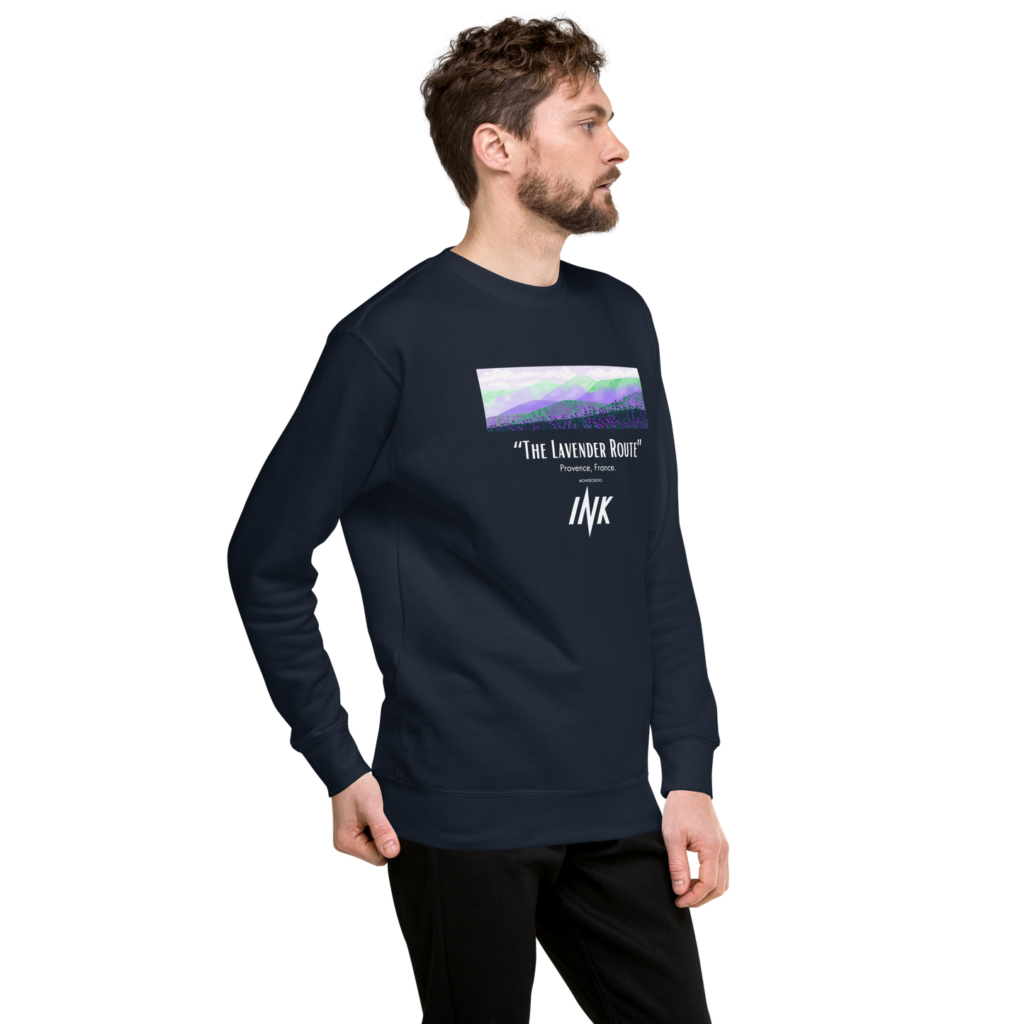 Essential Stylish Crewneck Premium Sweatshirt with “The Lavender Route” motif