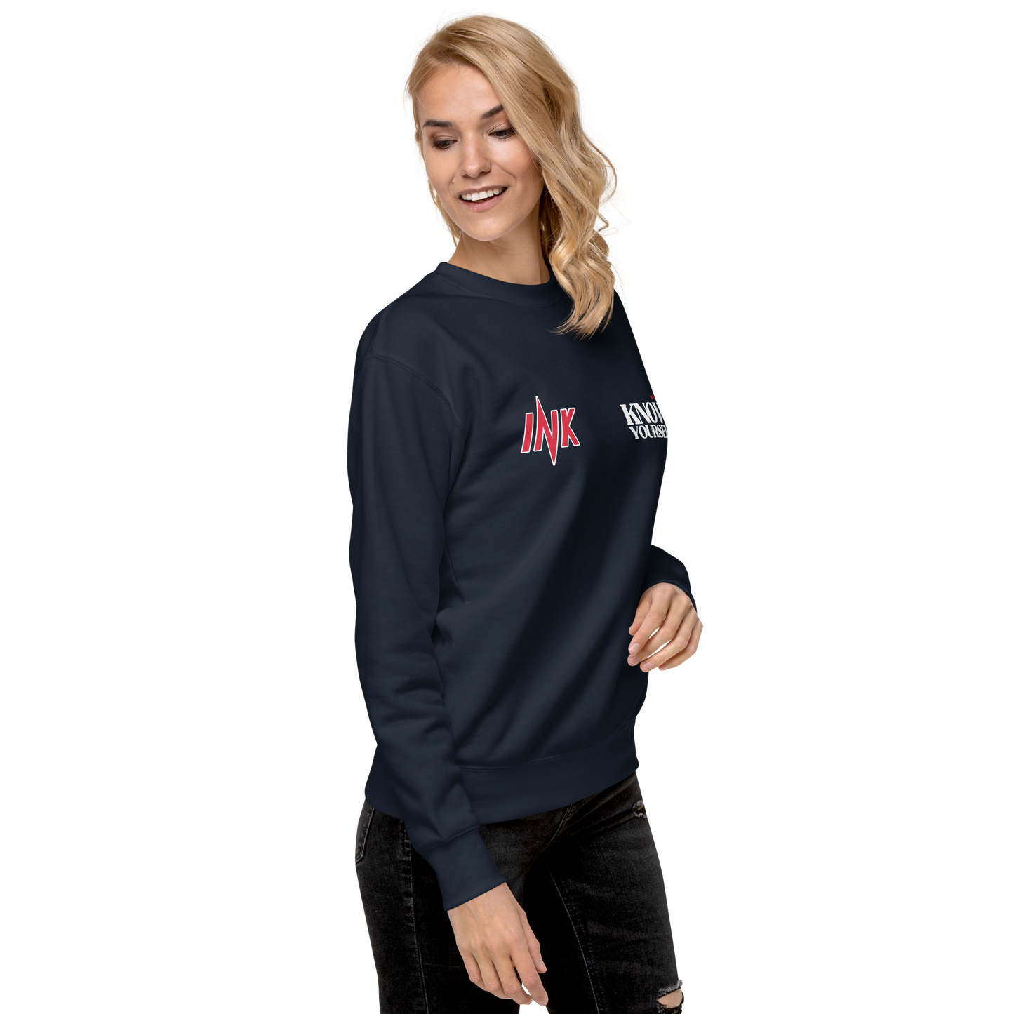 Essential Stylish Crewneck Premium Sweatshirt with "Know Yourself" design