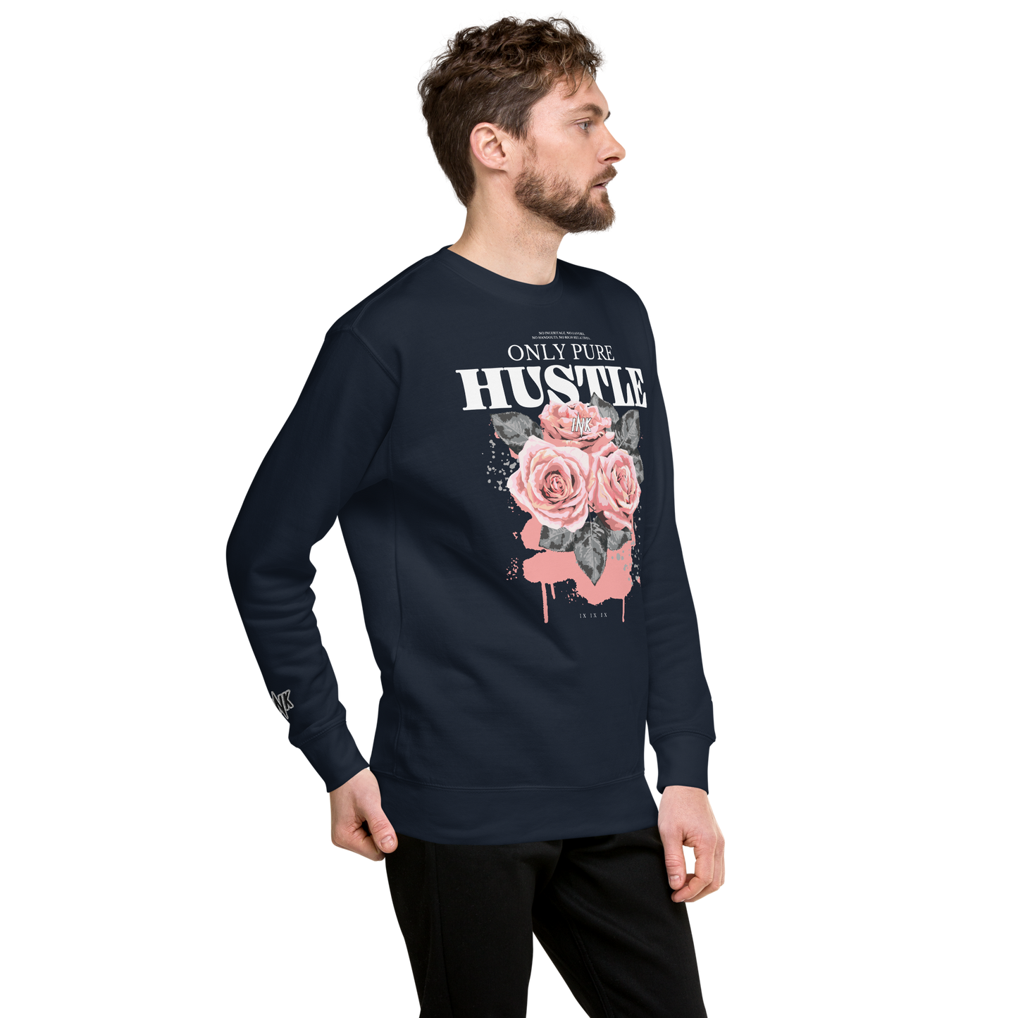 Essential Stylish Crewneck Premium Sweatshirt with "Only Pure Hustle" motif