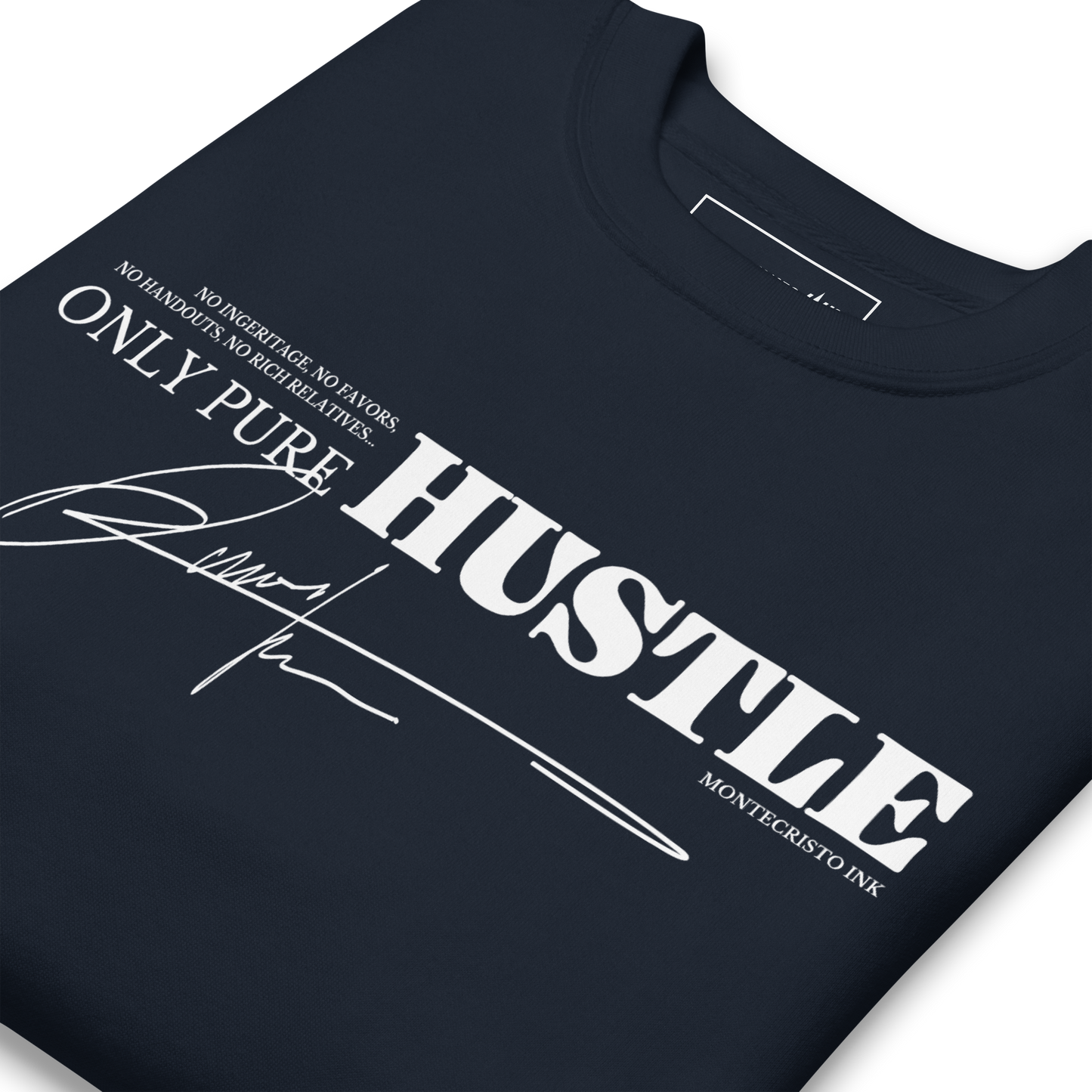 Essential Stylish Crewneck Premium Sweatshirt with "Only Pure Hustle" motif