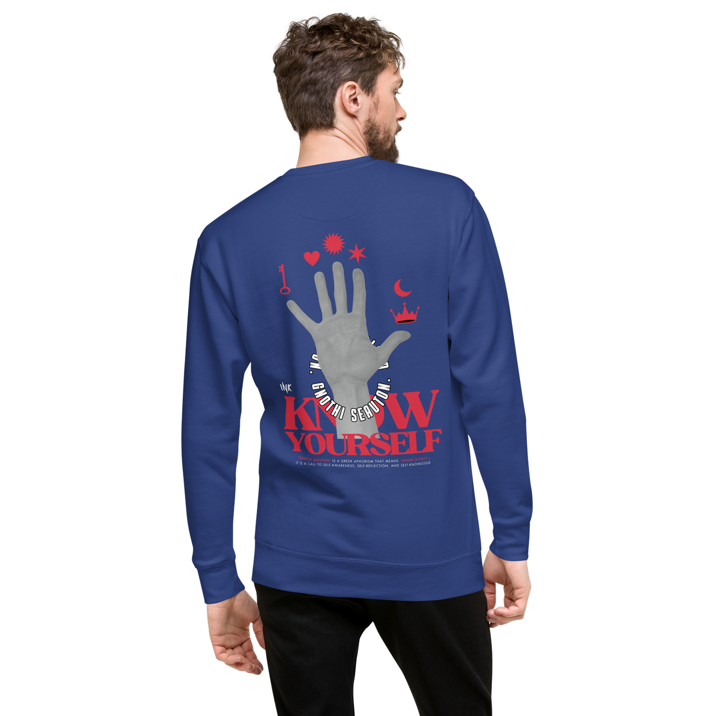 Essential Stylish Crewneck Premium Sweatshirt with "Know Yourself" design