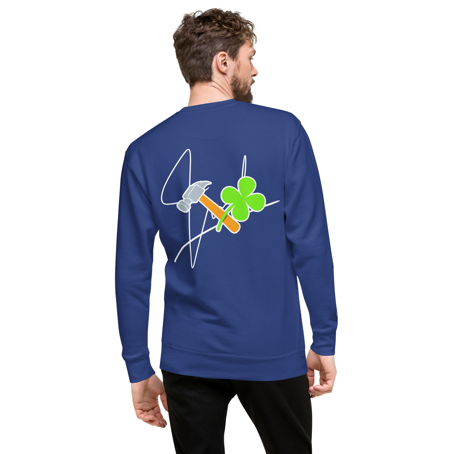 Essential Stylish Crewneck Premium Sweatshirt with "Lucky Worker" motif