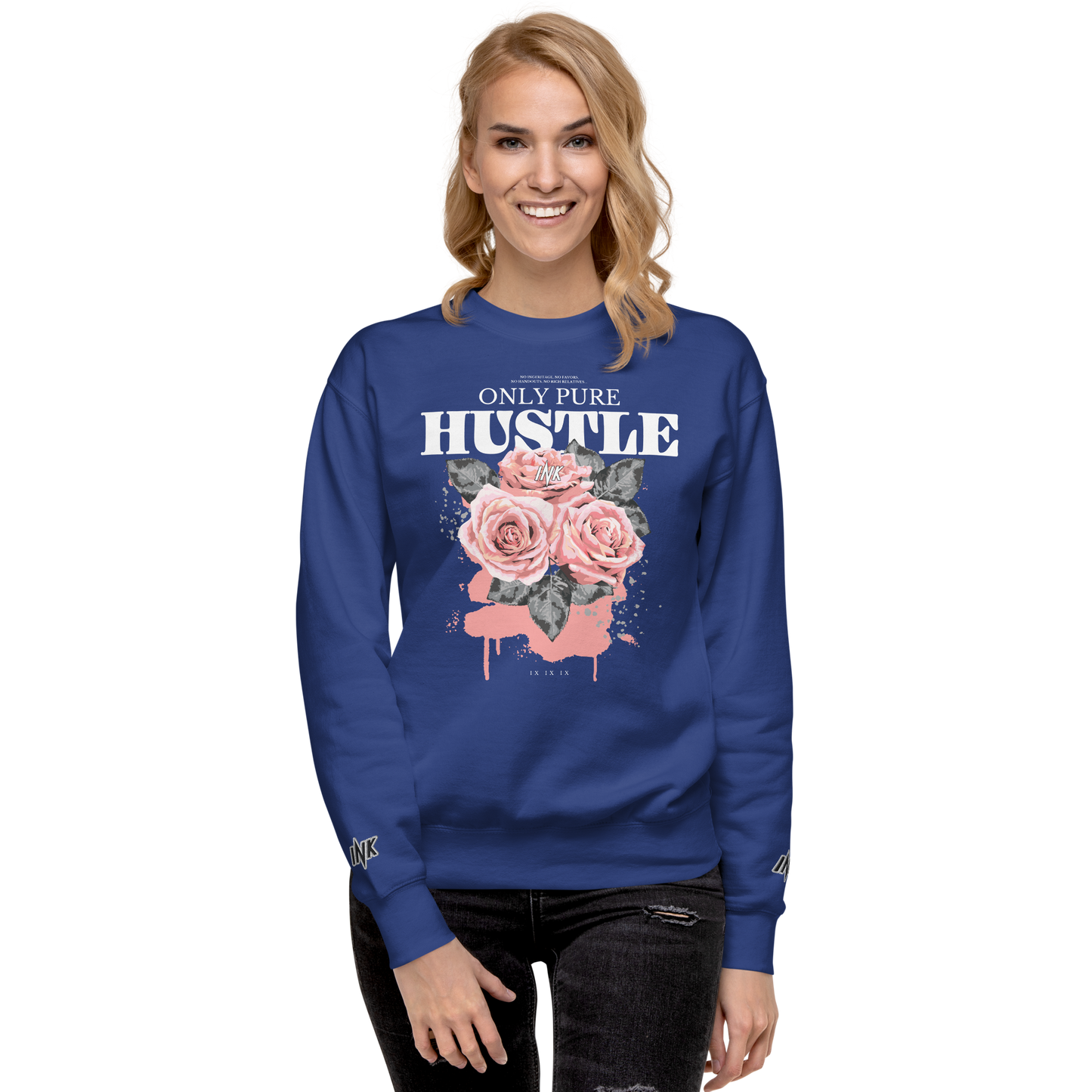 Essential Stylish Crewneck Premium Sweatshirt with "Only Pure Hustle" motif