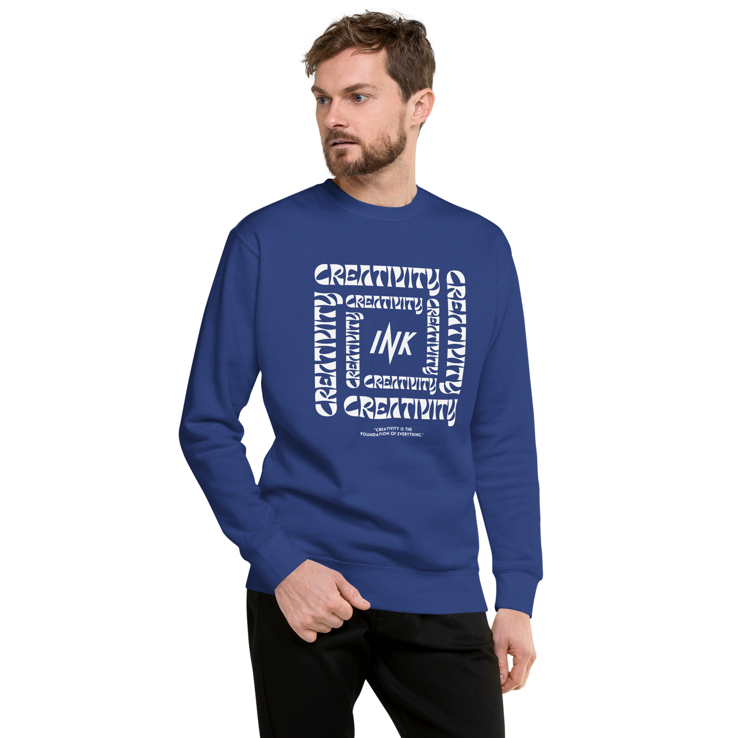 Essential Stylish Crewneck Premium Sweatshirt with "Cube of Creativity" print