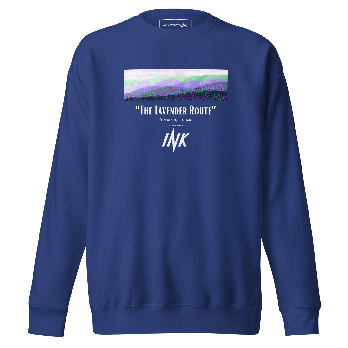 Essential Stylish Crewneck Premium Sweatshirt with “The Lavender Route” motif