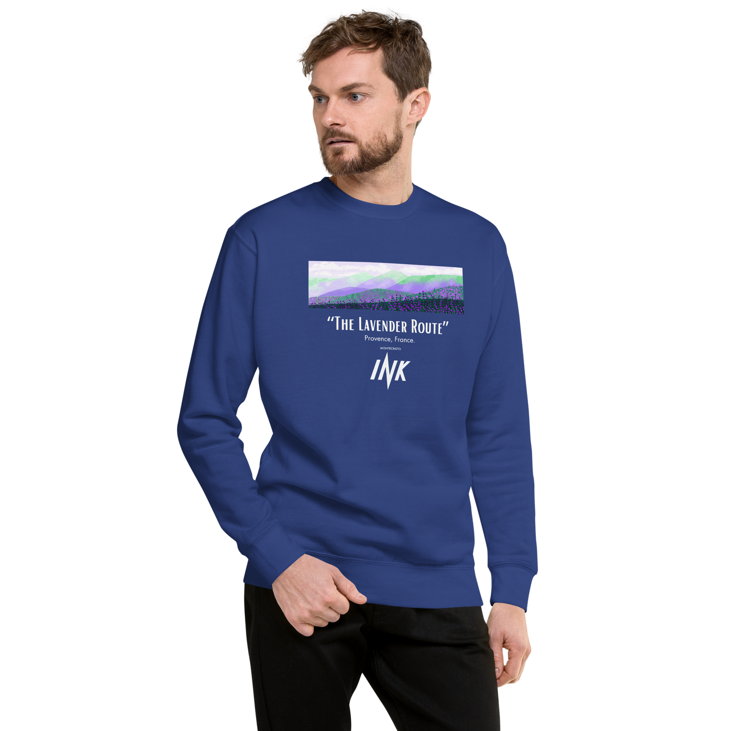 Essential Stylish Crewneck Premium Sweatshirt with “The Lavender Route” motif